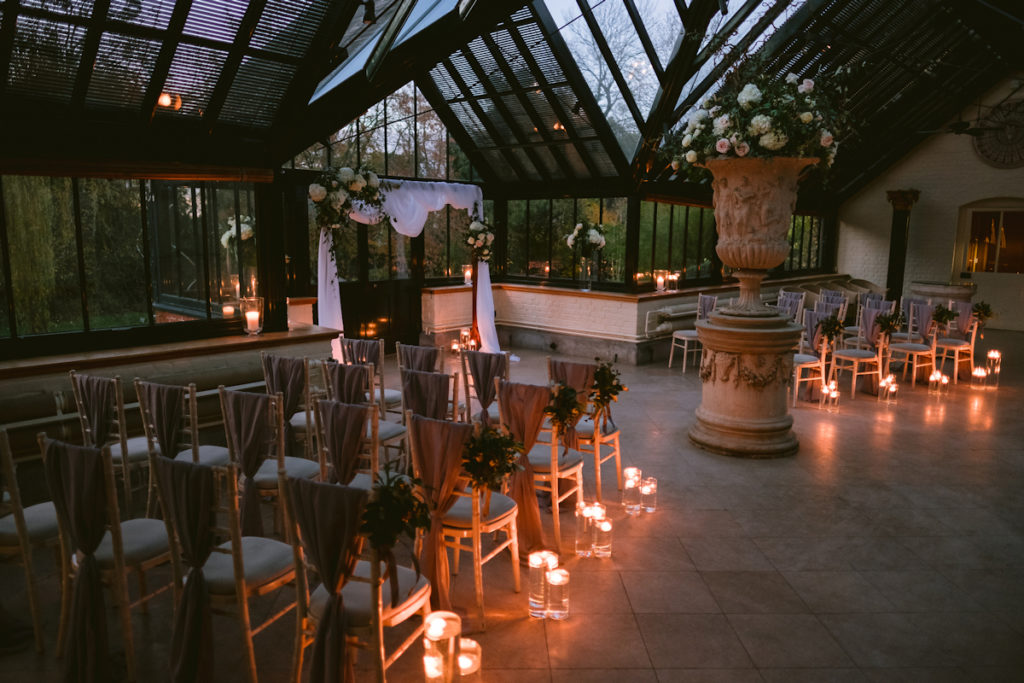 Ceremony aisle with Candle Lights