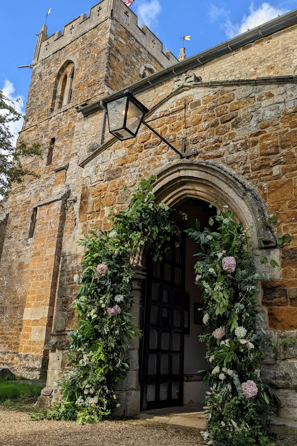 Church Wedding Flowers Entrance to Church 