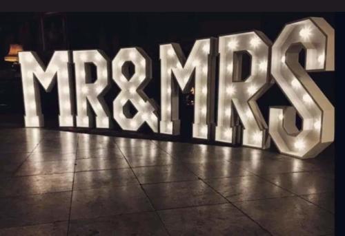 Mr and Mrs Light Up Letters